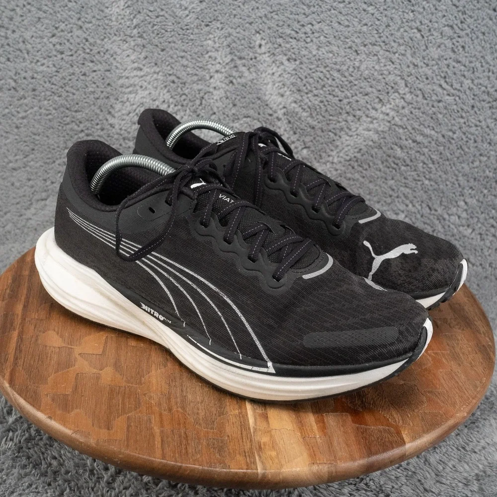 Size 11 - Puma Deviate Nitro 2 Black White Running Shoe